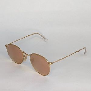 Ray-Ban Round Metal Gold Unisex Mirrored Sunglasses RB3447 112/Z2 50[]21 145 2N